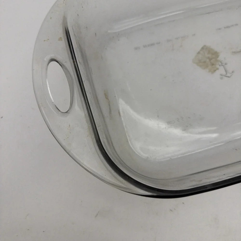 Vintage Fire King Anchor Hocking Casserole Dish Bakeware 4L Clear Glass 10